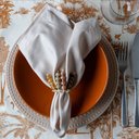 Ver imagem 1 de Kit Jogo Americano 8 Lugares Mesa Posta Toile Marrom 52x36cm:marrom