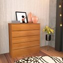 Ver imagem 1 de Cômoda para quarto solteiro 5 gavetas - Premium-Cinamomo - Tcil Móveis