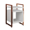 Ver imagem 2 de Mesa de Cabeceira Industrial Marrocos Ferro Cobre e Tampo Branco