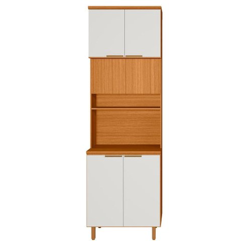 Paneleiro Cozinha Duplo 6 Portas Bari - Freijo UV/ Off Acetinado
