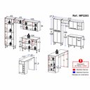 Ver imagem 3 de Armário de Cozinha com Bancada Americana Xangai Multimóveis Mp2203 Branco