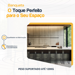 Kit 6 Bancos Quadrado Junco Argila para Bancada Alta Cozinha Área Gourmet Bistrô Piscina Bar - 3