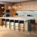 Ver imagem 6 de Kit 6 Bancos Quadrado Junco Argila para Bancada Alta Cozinha Área Gourmet Bistrô Piscina Bar