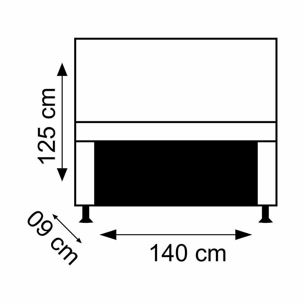 Conjunto Cabeceira Casal e Recamier Baú 1,40m Madrid Suede Marrom Dal Poz Estofados - 3