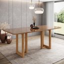 Ver imagem 3 de Mesa Yara para 6 Lugares Tampo de 200cm Canto Arredondado com Vidro e Detalhe com Acabamento em Cord