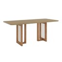 Ver imagem 1 de Mesa Yara para 6 Lugares Tampo de 200cm Canto Arredondado com Vidro e Detalhe com Acabamento em Cord