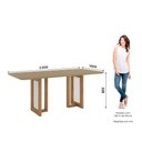 Ver imagem 2 de Mesa Yara para 6 Lugares Tampo de 200cm Canto Arredondado com Vidro e Detalhe com Acabamento em Cord