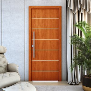 Folha de Porta Frisada R50VL 210cm X 90cm  :mogno