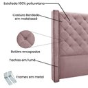 Ver imagem 4 de Cabeceira Queen 160cm Veludo Vicenza Rosa