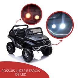 Carro Elétrico Infantil Com Controle Quadriciclo Criança Até 25Kg 2 Assentos Musica Luz Som 12v MP3  - 4