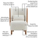Ver imagem 4 de Poltrona Decorativa Verso Pes Madeira Boucle e Courino Tce 1010 Tcs 727 Moll