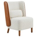Ver imagem 1 de Poltrona Decorativa Verso Pes Madeira Boucle e Courino Tce 1010 Tcs 727 Moll