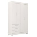 Ver imagem 2 de Quarto de Bebê Guarda Roupa Zaki + Cômoda Infantil 1 Porta e 4 Gavetas Branco Fosco