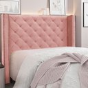 Ver imagem 1 de Cabeceira Queen 160cm Veludo Vicenza Rosa