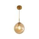 Ver imagem 1 de Pendente Moderno Glass Dourado Globo de Vidro Âmbar 20cm