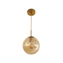 Ver imagem 3 de Pendente Moderno Glass Dourado Globo de Vidro Âmbar 20cm