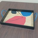 Ver imagem 2 de Bandeja Decorativa para Servir Retangular Mdf 10x30x43cm Preto