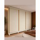 Ver imagem 2 de Guarda Roupa Modulo com 3 Portas de Correr e Pés Puxador Flo Cor:off White