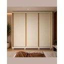 Ver imagem 3 de Guarda Roupa Modulo com 3 Portas de Correr e Pés Puxador Flo Cor:off White