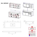 Ver imagem 4 de Armário Cozinha Modulada Compacta Suspensa com Pia 150cm Milano Multimóveis MCR2481 Grafite/Preto