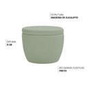 Ver imagem 3 de Puff Decorativo Redondo Kaira Bouclé Verde Claro - Nexta Casa
