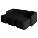 Ver imagem 5 de Sofá Cama Modulado Retrátil e Reclinável Decorativo Varsóvia 276cm Veludo Preto G33 - Gran Belo