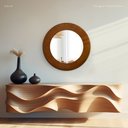 Ver imagem 1 de Espelho Decorativo Madrid Corino 60cm Redondo Marrom