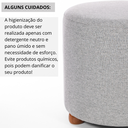 Ver imagem 5 de Puff Turim Decorativo Tecido Linho Banqueta Redondo Pés de Madeira
