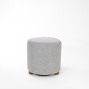 Ver imagem 1 de Puff Turim Decorativo Tecido Linho Banqueta Redondo Pés de Madeira