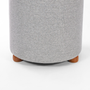 Ver imagem 2 de Puff Turim Decorativo Tecido Linho Banqueta Redondo Pés de Madeira