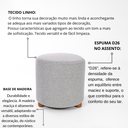 Ver imagem 4 de Puff Turim Decorativo Tecido Linho Banqueta Redondo Pés de Madeira