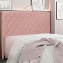 Ver imagem 1 de Cabeceira Solteiro 90cm Veludo Esmeralda Rosa