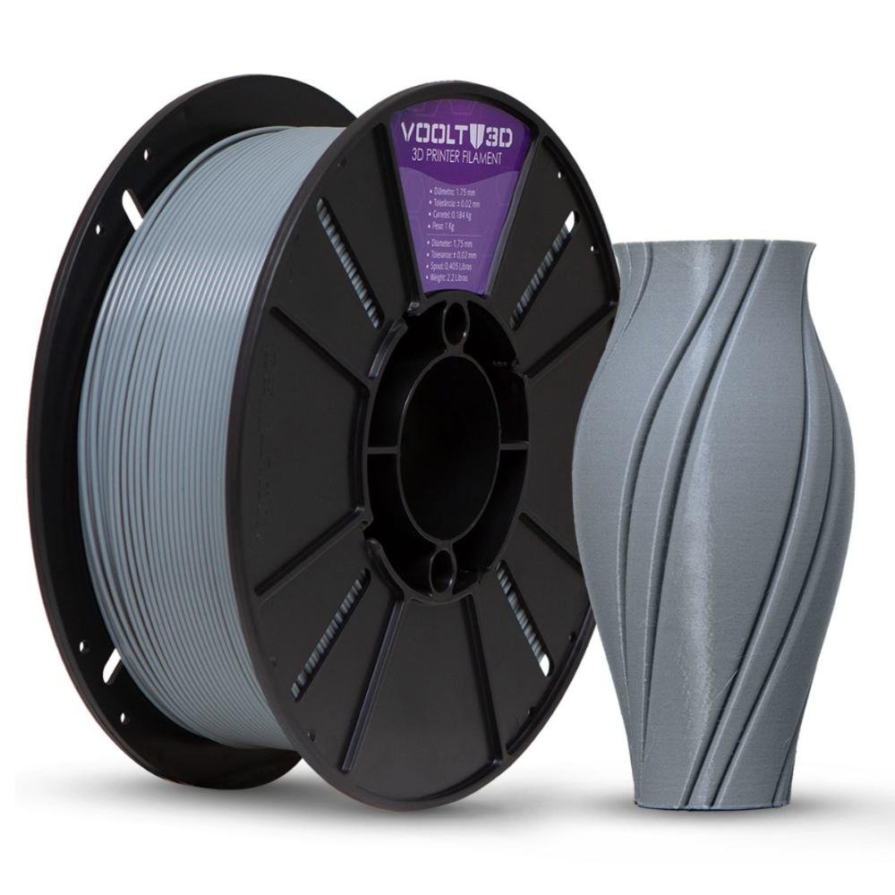 Filamento para Impressora 3d - Pla Cinza Claro - 1kg - 1,75mm - Voolt3d ...