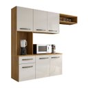 Ver imagem 1 de Cozinha Belíssima Armário Balcão Multiuso Suspenso - Freijó Off White