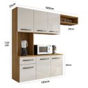 Ver imagem 4 de Cozinha Belíssima Armário Balcão Multiuso Suspenso - Freijó Off White