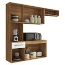 Ver imagem 3 de Cozinha Belíssima Armário Balcão Multiuso Suspenso - Freijó Off White