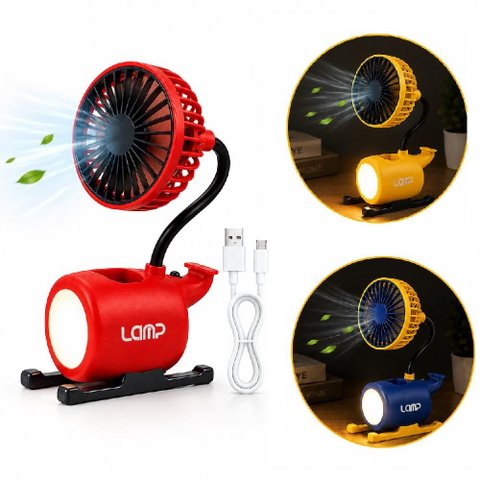 Luminaria Ventilador Mesa 4 em 1 Organizador Porta Caneta Celular Abajur Luz LED Decorativo Quarto e