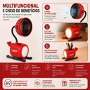 Ver imagem 7 de Luminaria Ventilador Mesa 4 em 1 Organizador Porta Caneta Celular Abajur Luz LED Decorativo Quarto e