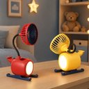 Ver imagem 5 de Luminaria Ventilador Mesa 4 em 1 Organizador Porta Caneta Celular Abajur Luz LED Decorativo Quarto e