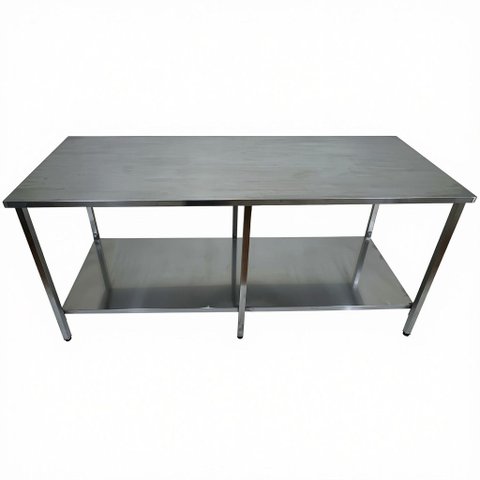 Mesa Aço Inox Industrial 150x70x90cm Plano Liso Nortinox Stander