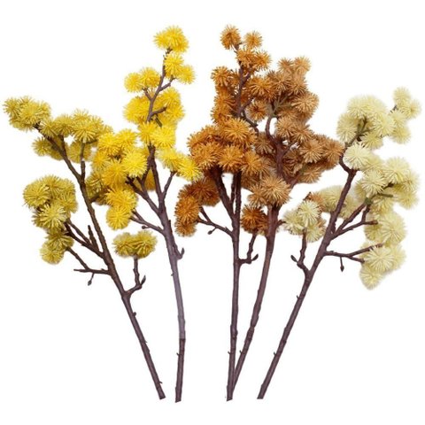 Kit 5 Plantas Artificial Mamonas Decoração para Jardim 70cm