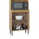 Ver imagem 7 de Armário de Cozinha Compacta 244cm 8 Portas Livy P11 Damasco/Off White - Mpozenato
