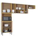 Ver imagem 5 de Armário de Cozinha Compacta 244cm 8 Portas Livy P11 Damasco/Off White - Mpozenato