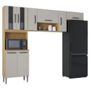 Ver imagem 2 de Armário de Cozinha Compacta 244cm 8 Portas Livy P11 Damasco/Off White - Mpozenato