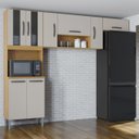 Ver imagem 1 de Armário de Cozinha Compacta 244cm 8 Portas Livy P11 Damasco/Off White - Mpozenato