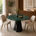 Ver imagem 2 de Mesa de Jantar Mármore Verde Guatemala 70cm Cone Lua