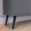Ver imagem 5 de Kit Sala Jantar Aparador Buffet Kiev Armário Parede Amélia Suspenso Prateleiras - Cinza/cinamomo
