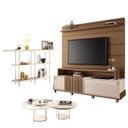 Ver imagem 1 de Estante Home Theater Bold Off White Castanho e Aparador Infinity e Kit Mesa de Centro sky Off White 