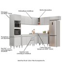 Ver imagem 3 de Armário de Cozinha Modulada de Canto 8 Peças Cp01 Balcão Branco - Lumil Lumil Móveis