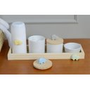 Ver imagem 2 de Kit Higiene Porcelana Bebê Carrinho Menino Maternidade Quarto Bandeja Térmica K075